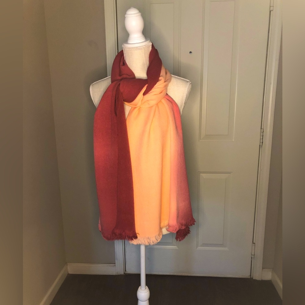 Elegant Ombre Scarf in Red and Orange